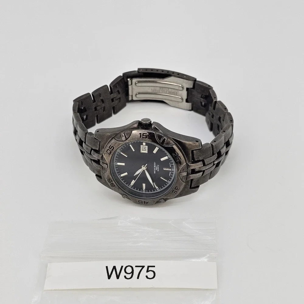 Men's‎ Watch 40MM Black Dial Date Black Bracelet Band 8.5